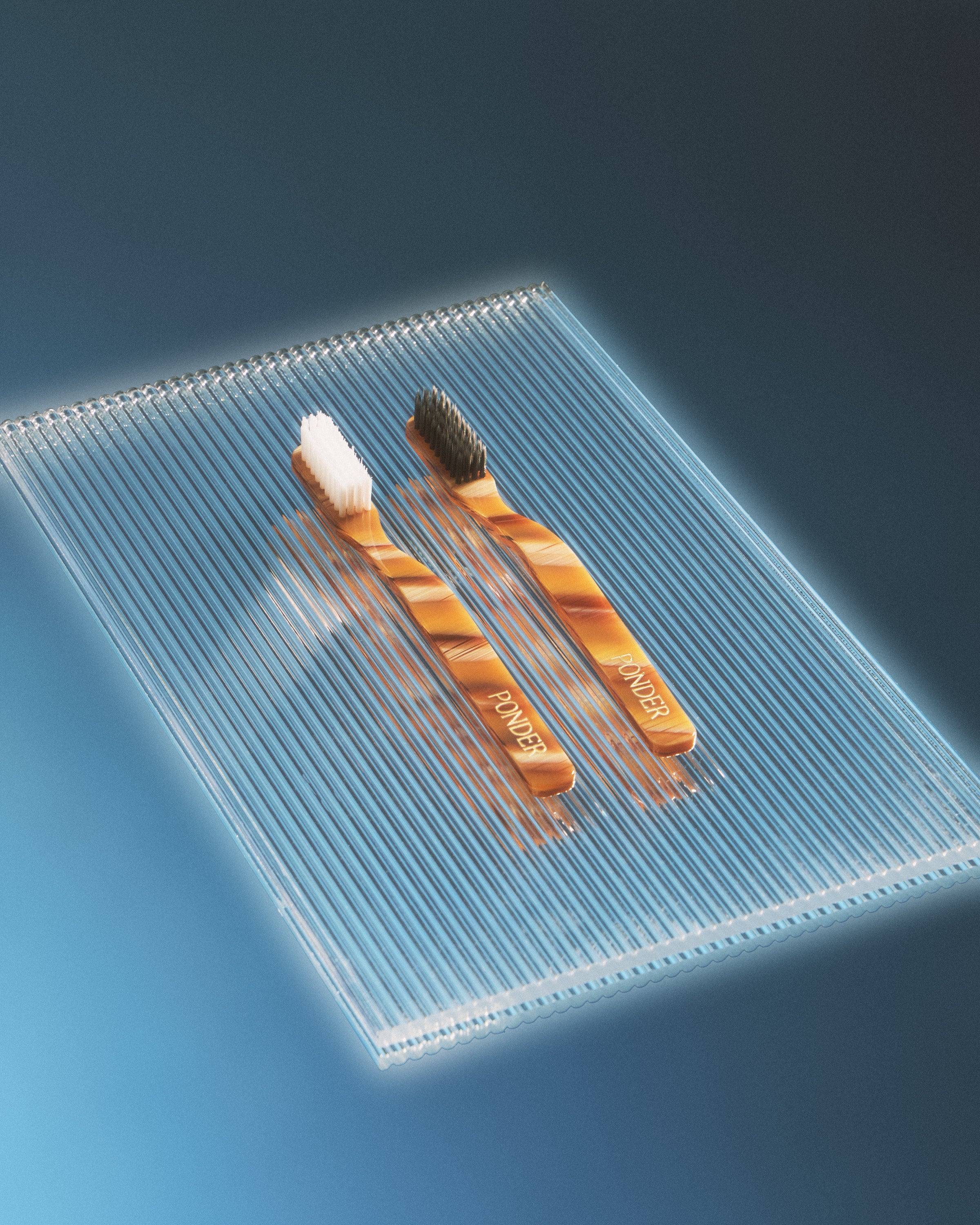 Medium hard nylontannbørste · Brun