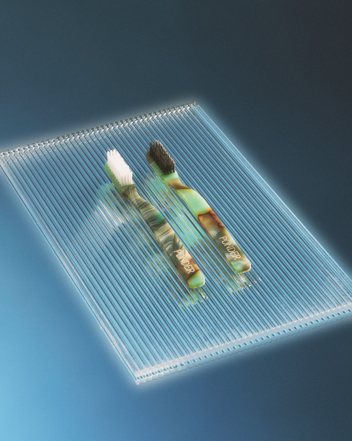 Medium hard nylon toothbrush · Green
