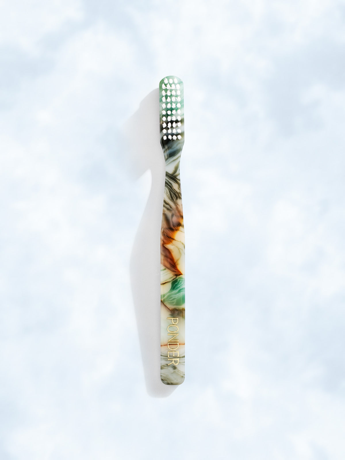 Medium hard nylon toothbrush · Green
